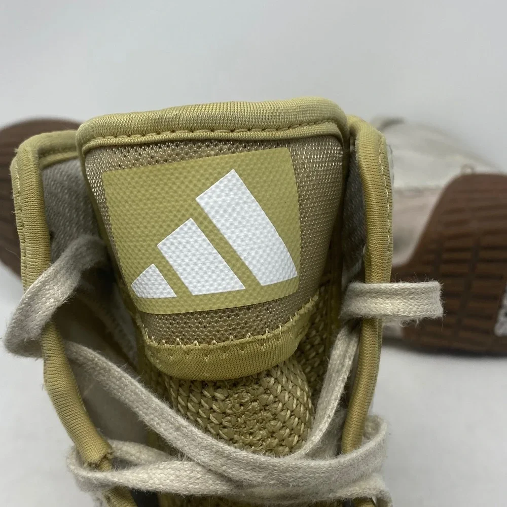 Adidas Tech Fall 2.0 Wrestling Shoes White Gold Gum FZ5389 Mens Size 12 High Top
